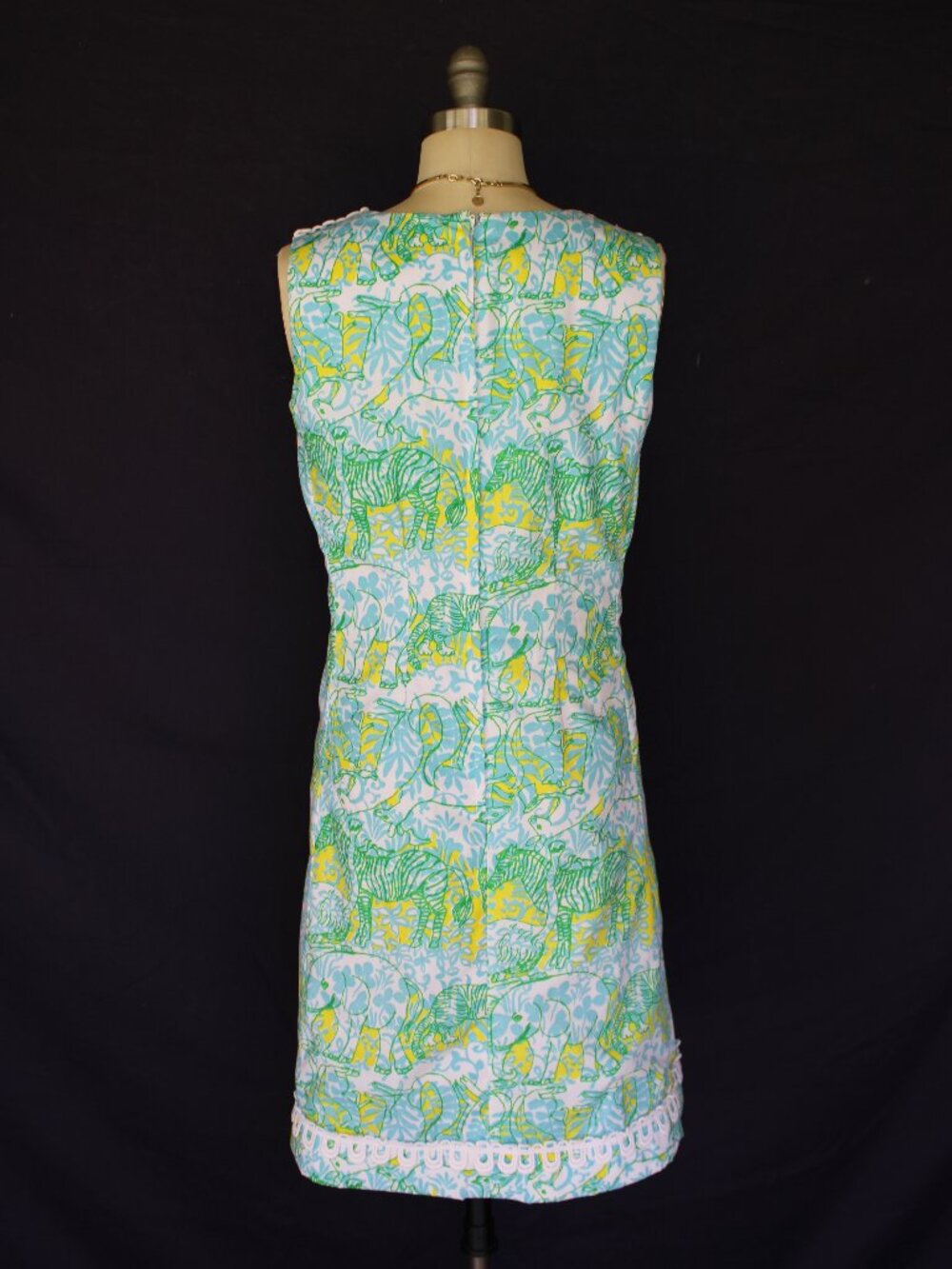 The Lilly Pulitzer vintage jungle Animal mod 60s dress Jackie O crochet lace M - Picture 8 of 10